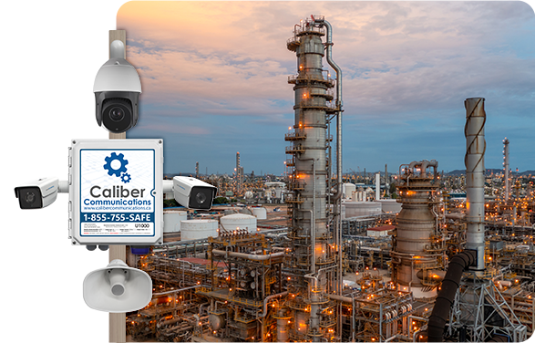 Caliber's Video Security Unit watches over an oil and gas facility