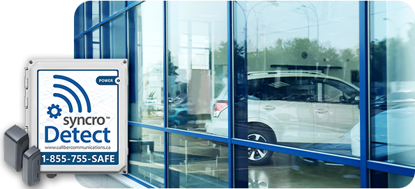 Caliber's wireless intrusion alarm system, syncroDetect, helps protect interior and sensitive areas at auto dealerships