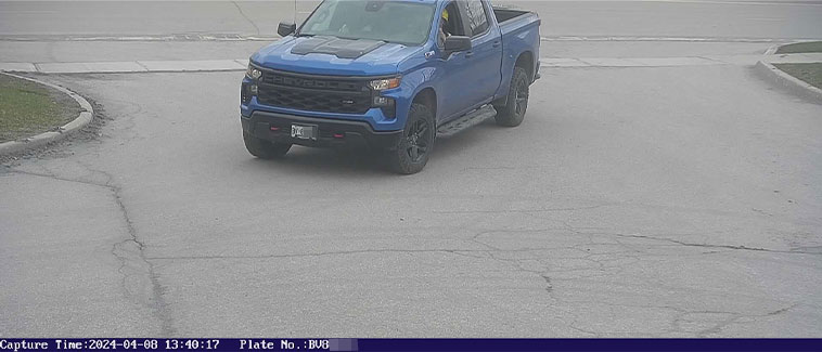 A vehicle's license plate is captured and tracked by Caliber's License Plate Reader cameras