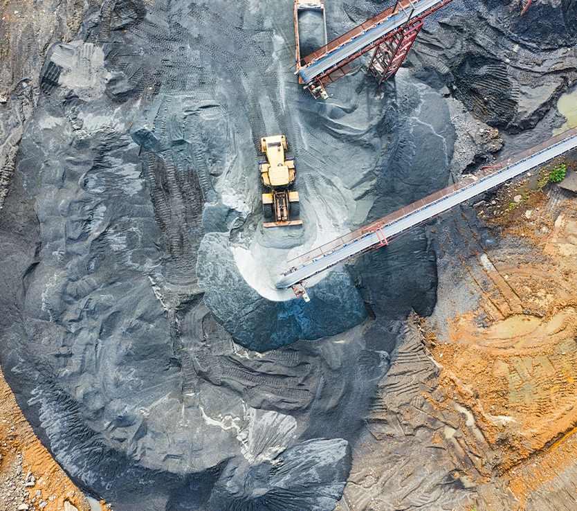 A mining site photographed from above